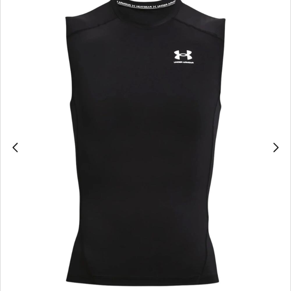 NWT Under Armour Heat Gear Compression Shirt Sleeveless Black Size XL (0252)